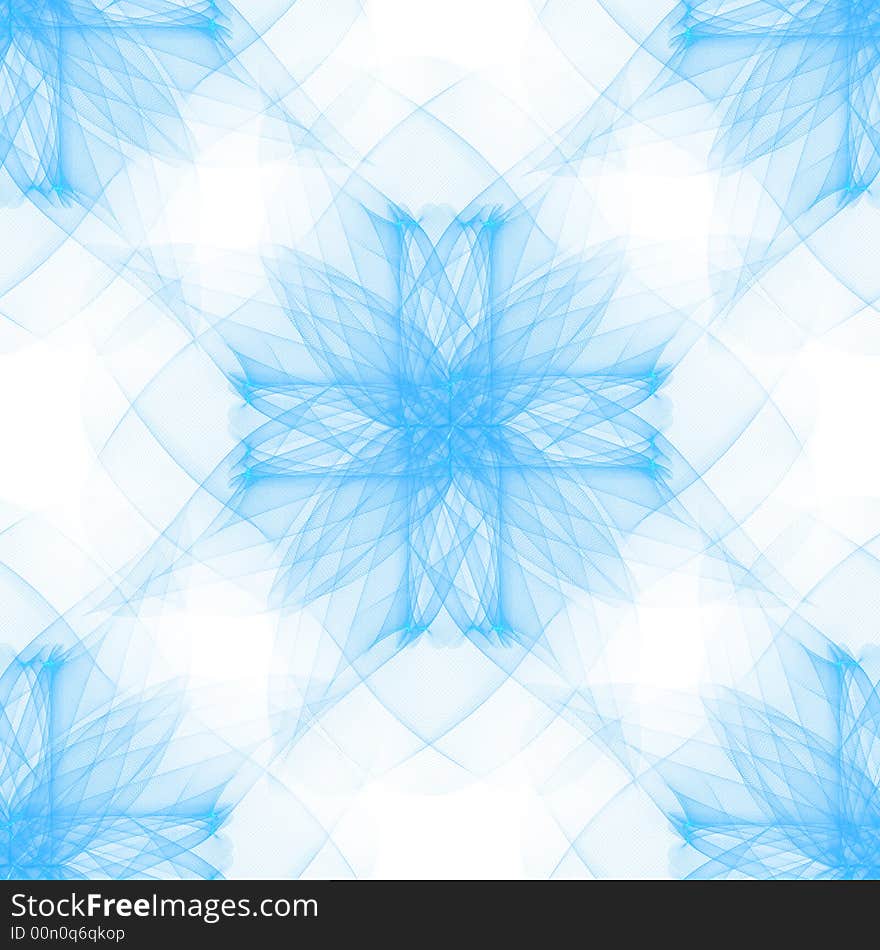 Abstract snowflake blue and white background