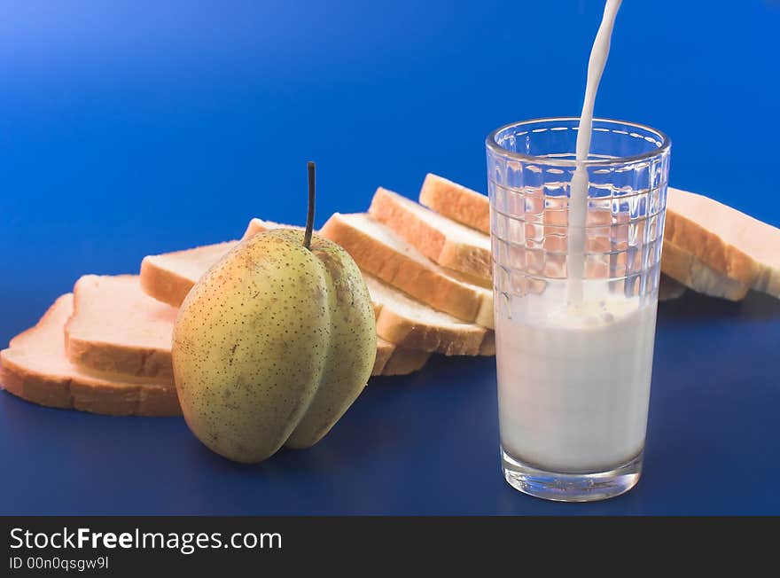 Milk pour into a glass,drink