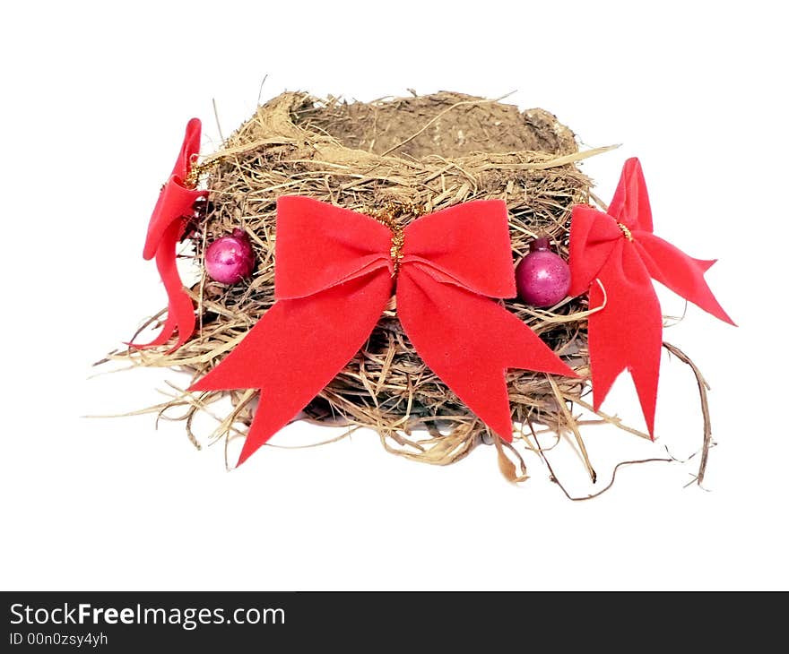 Bird nest in x-mas decor