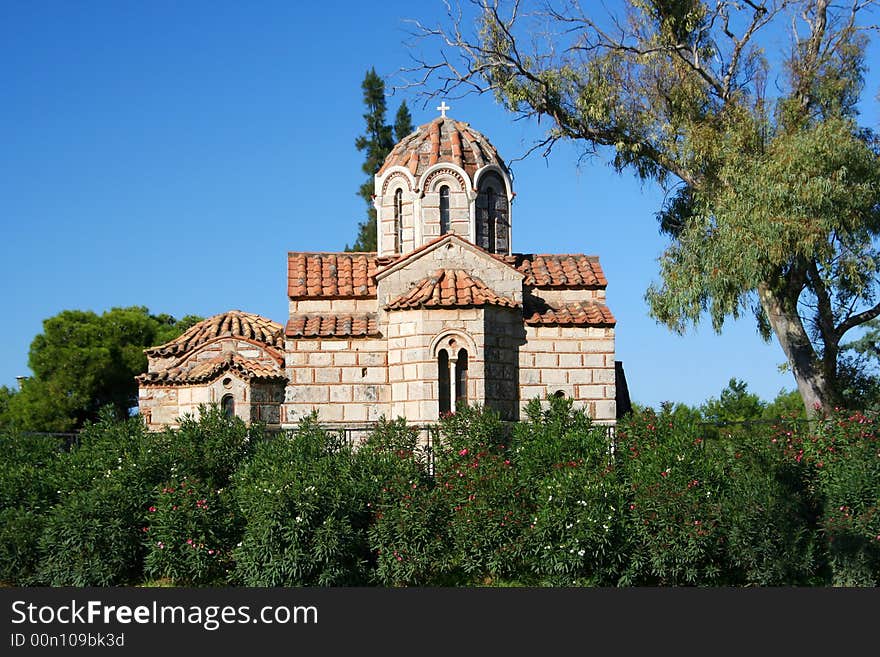 The little Byzantine church of Morfoklisia in Athens, Greece