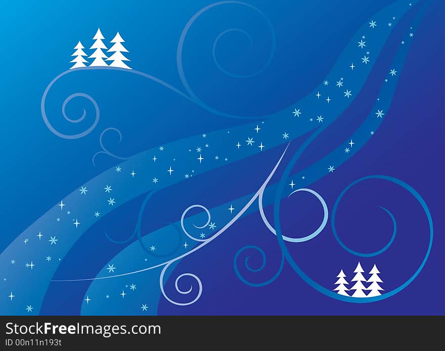 Blue christmas background, vector illustration