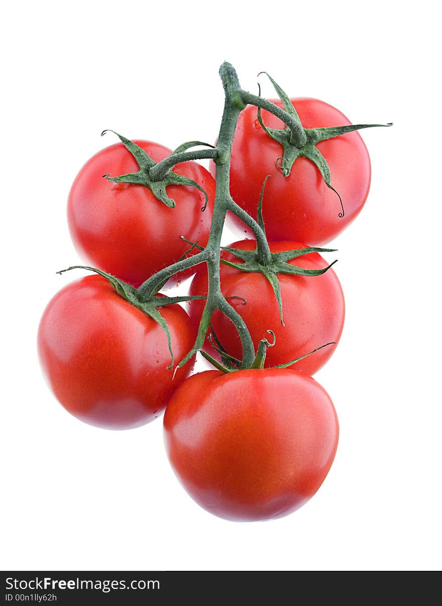 Studio Shot Tomatos, Isolated On White with Clipping Path