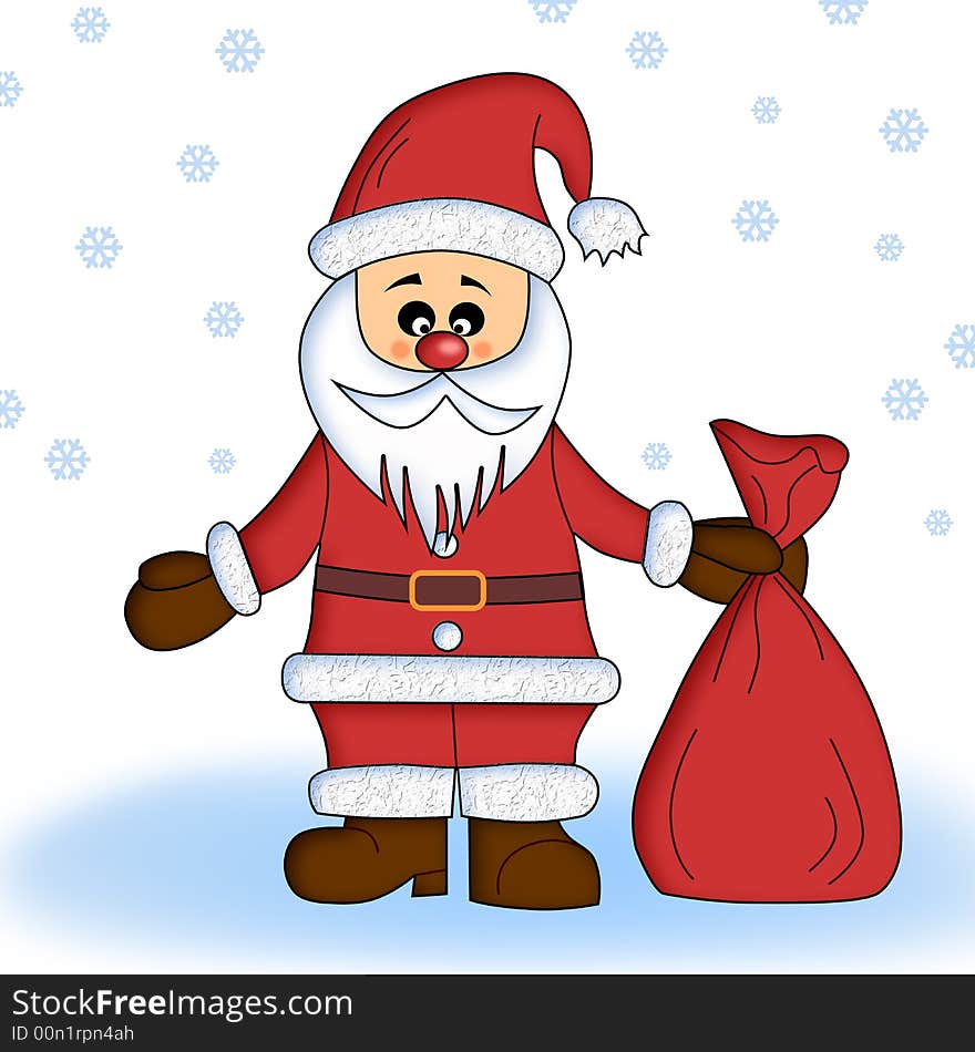 Santa claus with sack