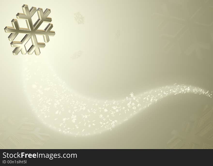 Golden Snowflake Background