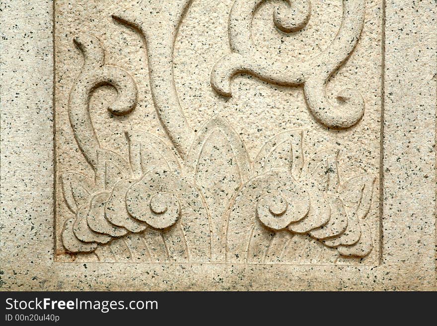 Stone carved pattern. China. background