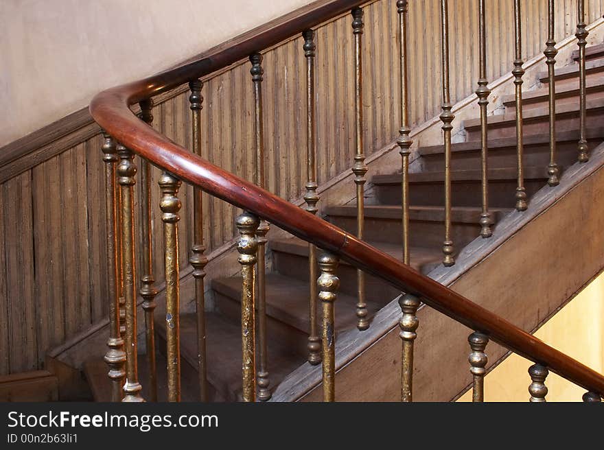 Stairs old in a building in Madrid