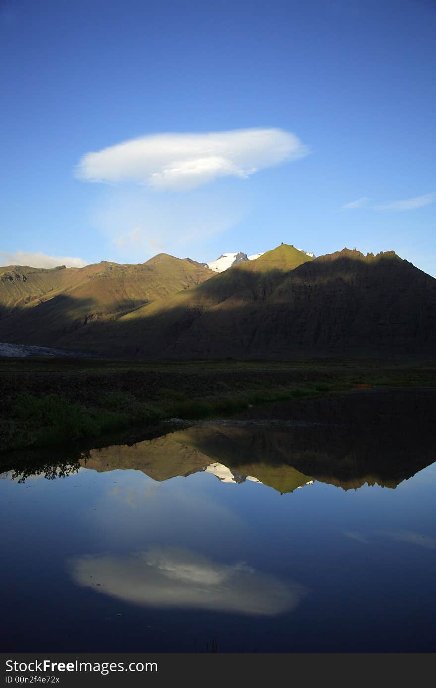 Lake and glacier Skaftafell National Park Iceland