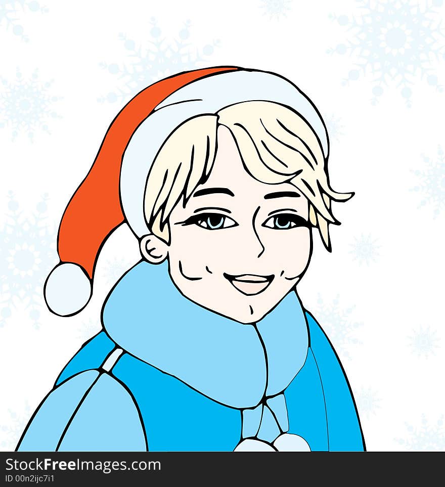 Winter boy (vector)