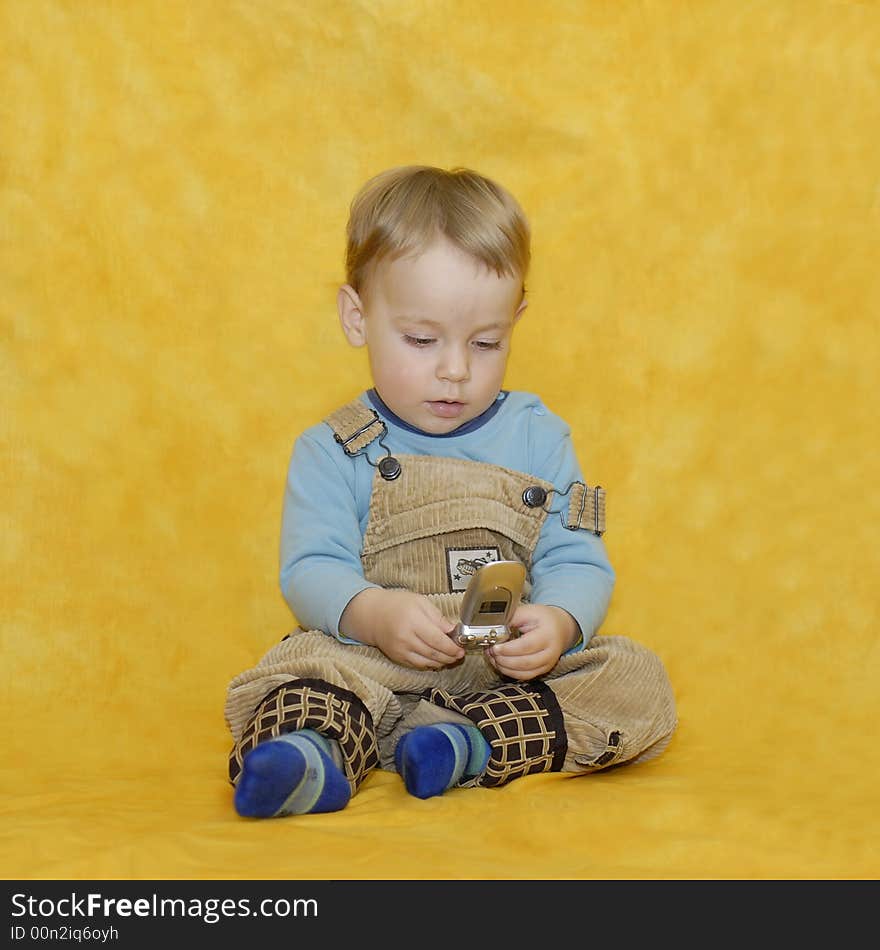 Little boy with mobile