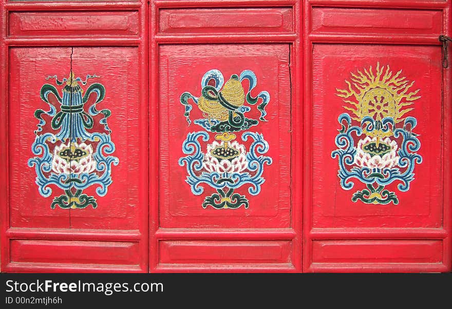 Gate and Designs in a temple