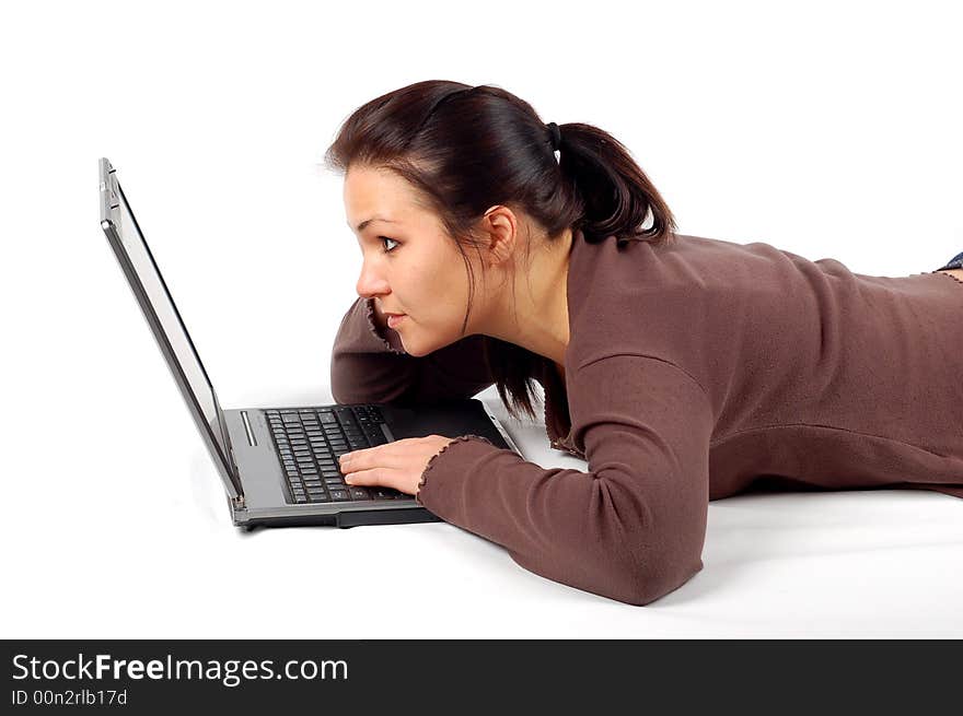 Woman working on laptop 14