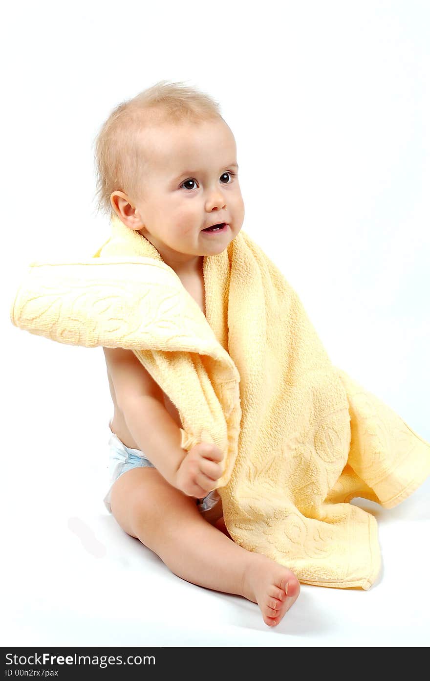 Sweet baby girl on white background. Sweet baby girl on white background