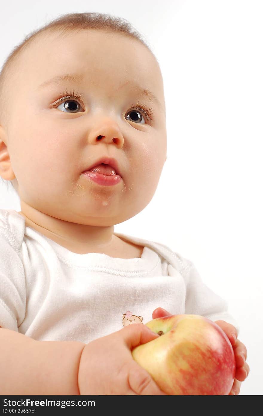 Sweet happy baby on white background. Sweet happy baby on white background