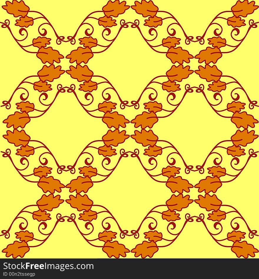 Seamless brown floral vector pattern. Seamless brown floral vector pattern