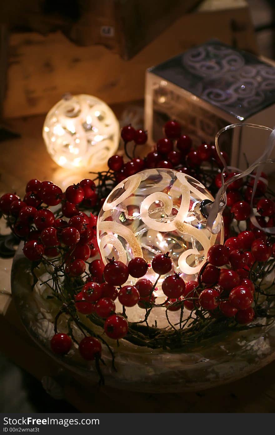 Season decoration with glass balls. Season decoration with glass balls