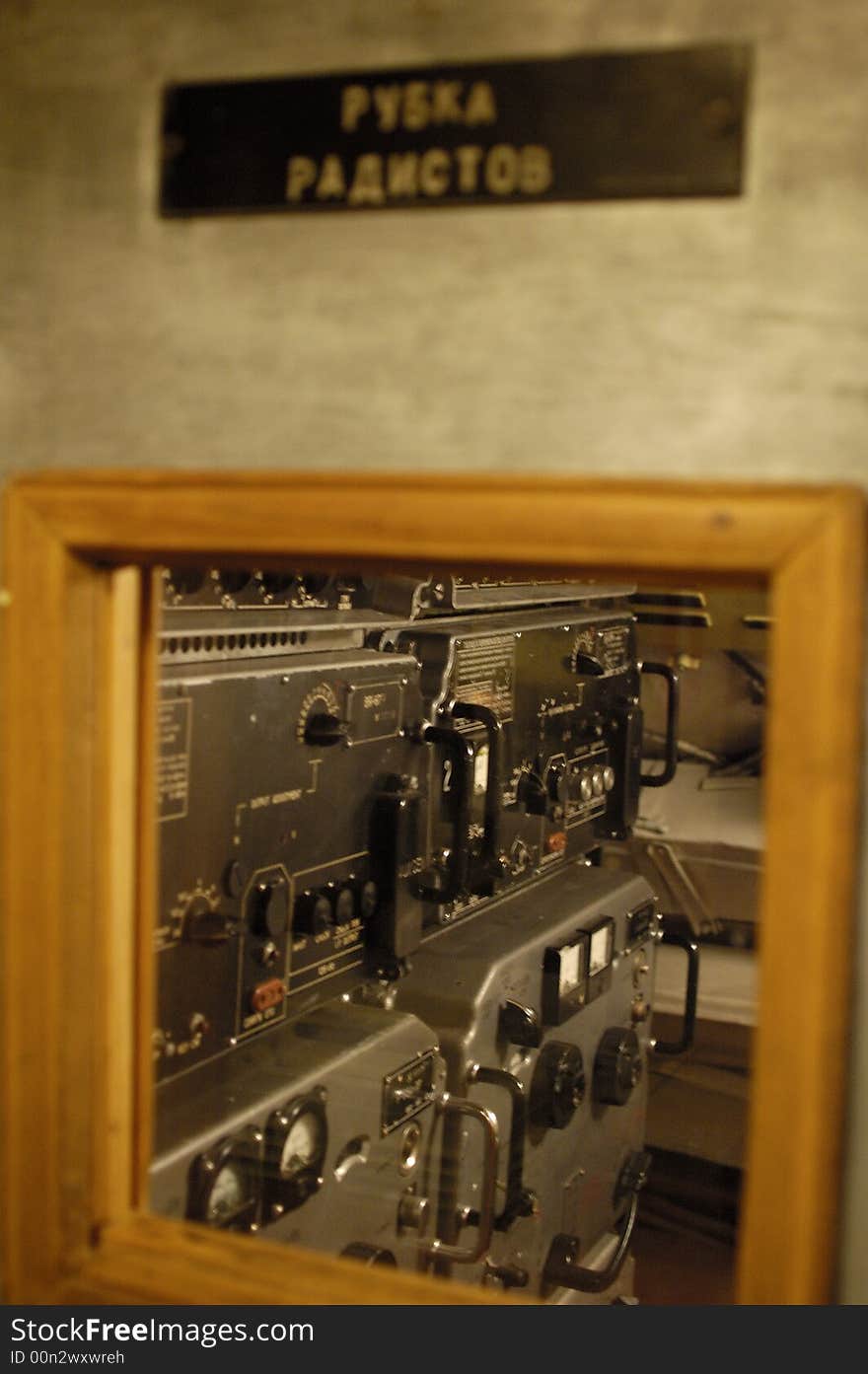 Radioman compartment. Submarine interiors in World Ocean museum. Kalinigrad (Koenigsberg), Russia