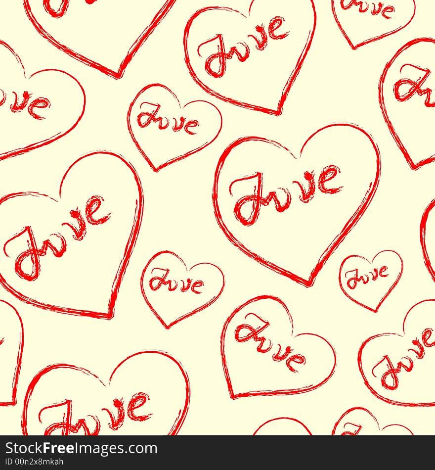 Valentine. Seamless vector wallpaper with hearts. Valentine. Seamless vector wallpaper with hearts