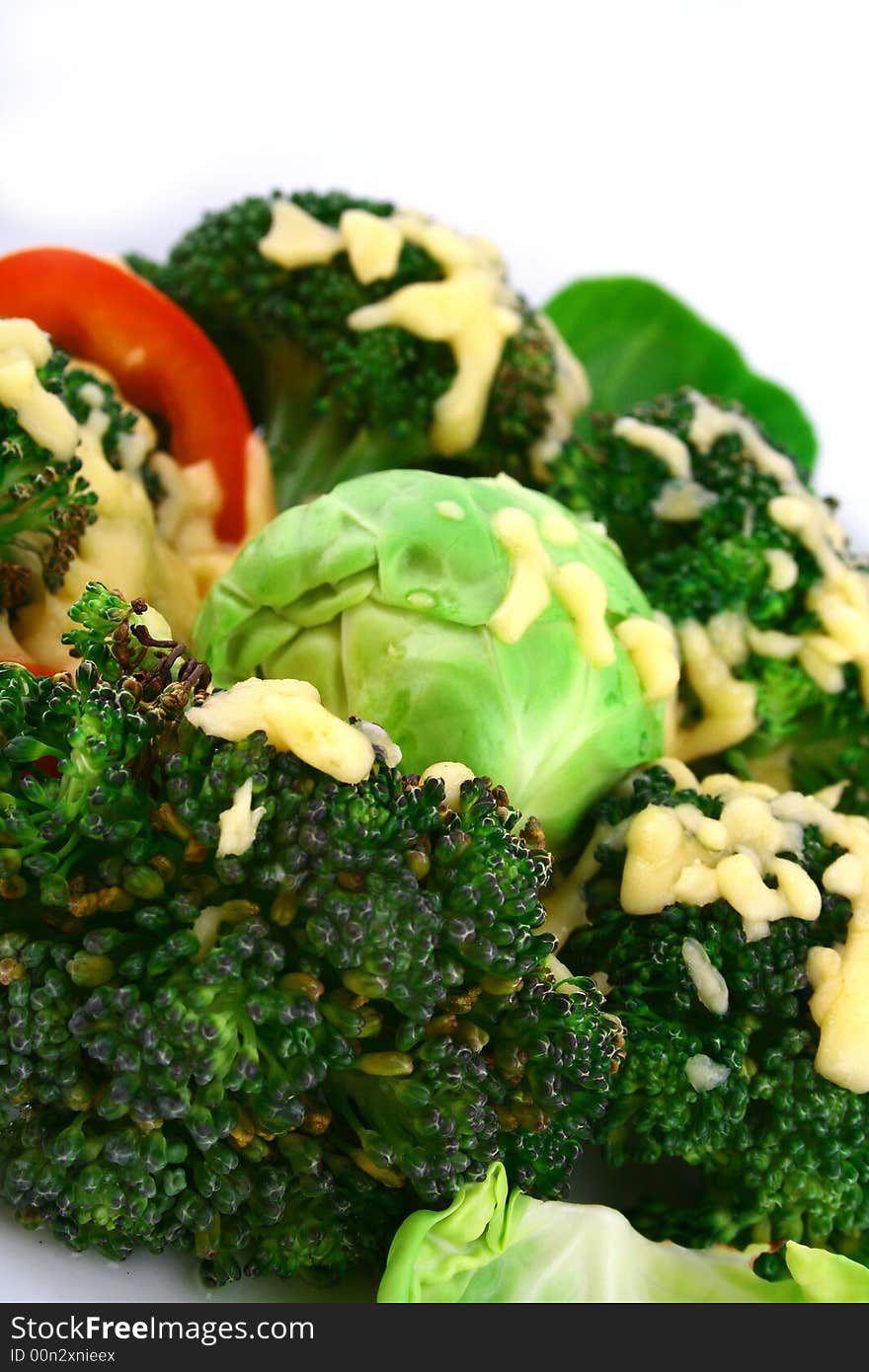 Lightly cooked broccoli pieces with a touch of butter