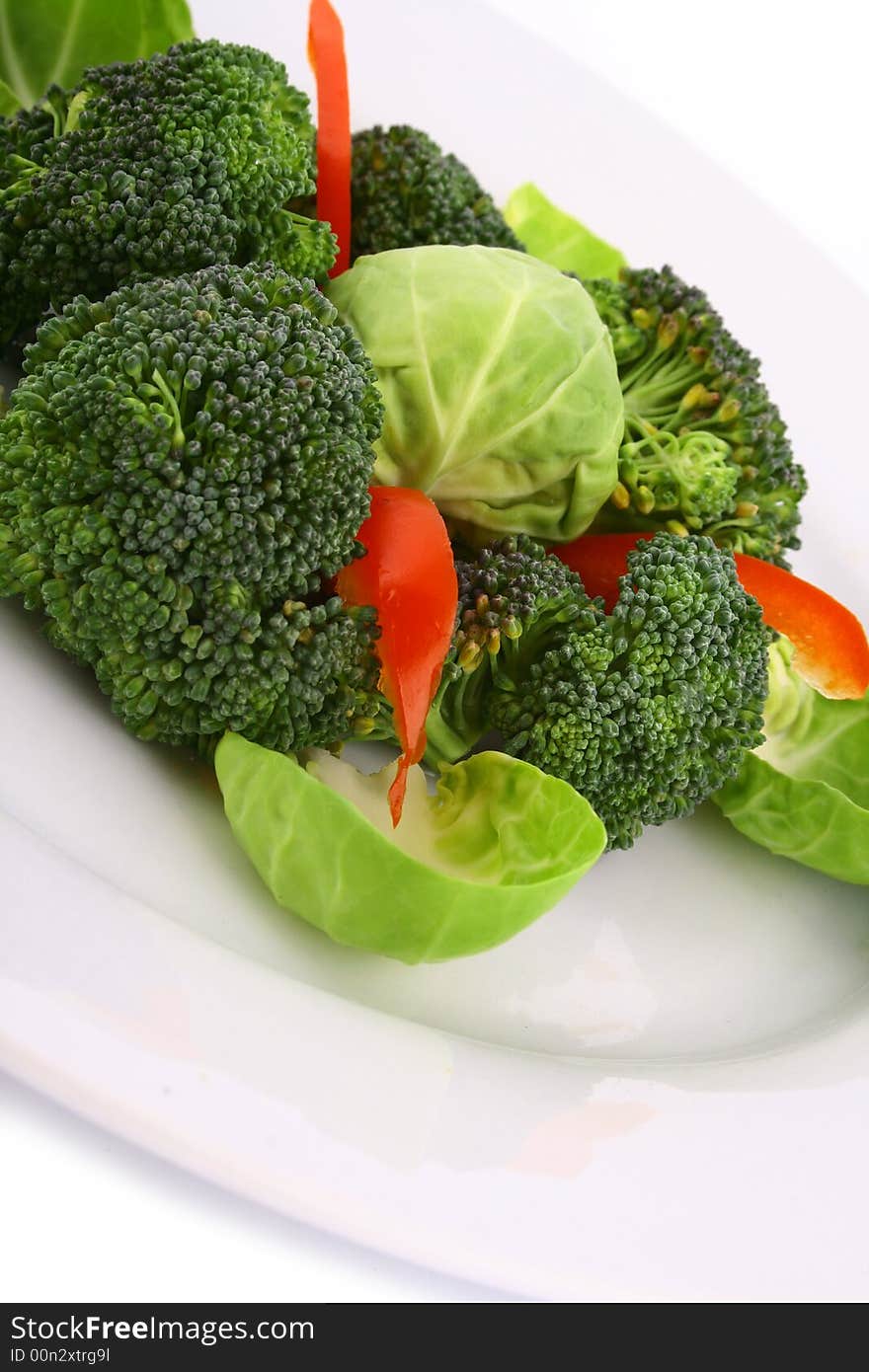 Lightly cooked broccoli pieces with a touch of butter