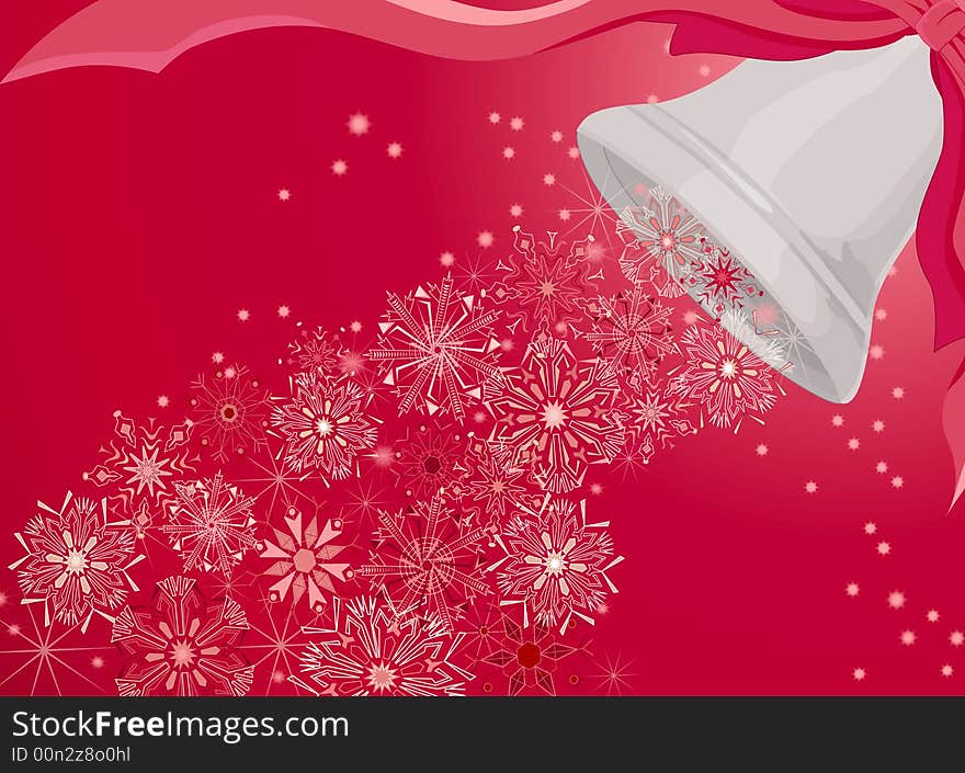 Christmas background with bell and snowflakes. Christmas background with bell and snowflakes.