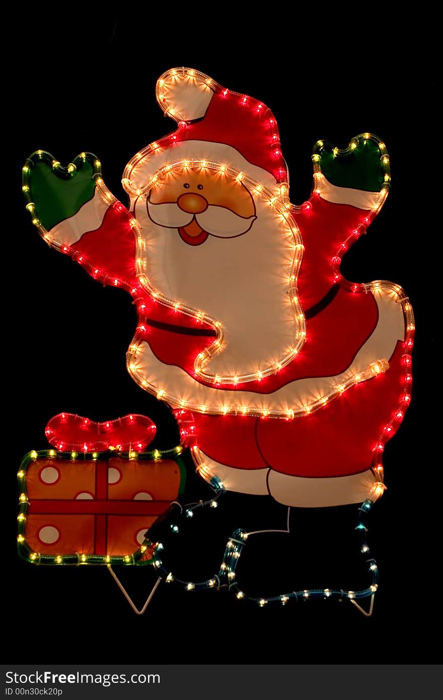 Outdoor lights for christmas decoration, representing Santa. Outdoor lights for christmas decoration, representing Santa