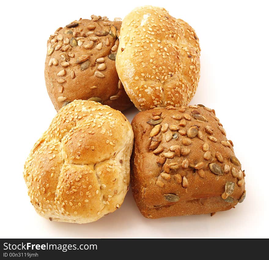 Baked goods isolated on white background