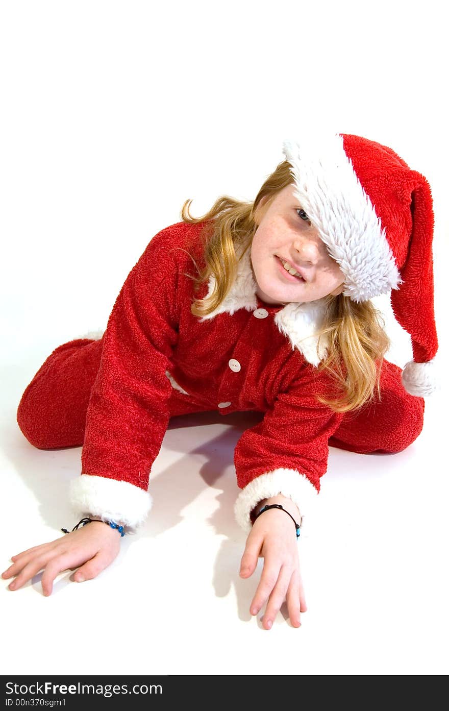 Little girl as santa