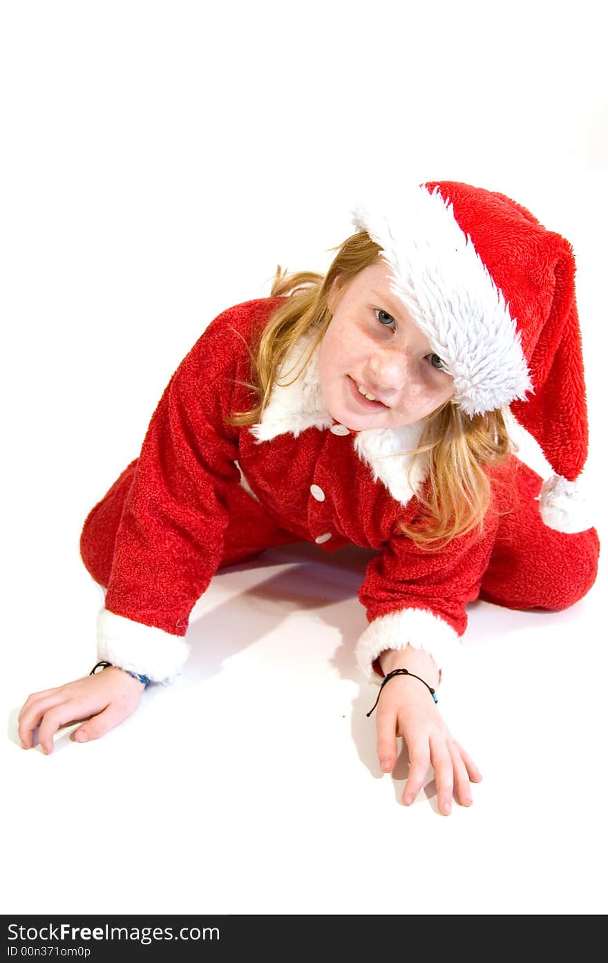 Little girl as naughty santa