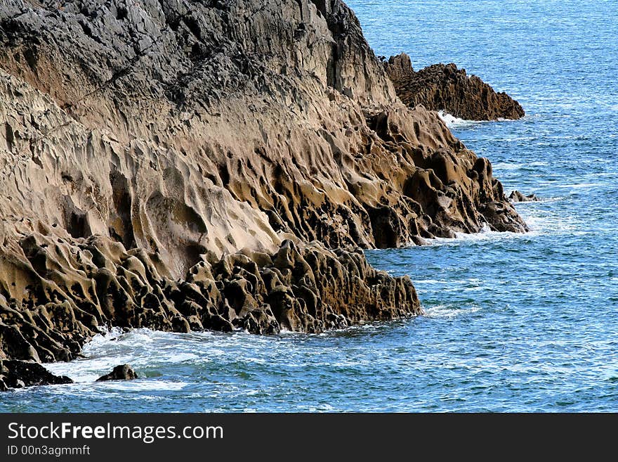 Ocean against rock, Mewslade bay, Gower, south wales UK. Ocean against rock, Mewslade bay, Gower, south wales UK