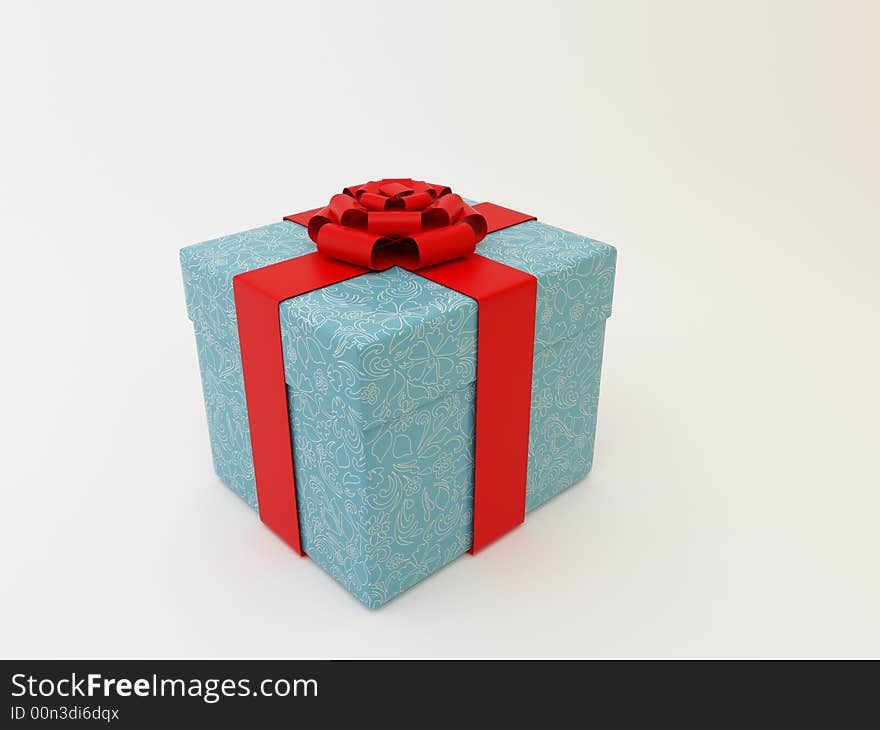 Smart gift in red ribbon. Smart gift in red ribbon