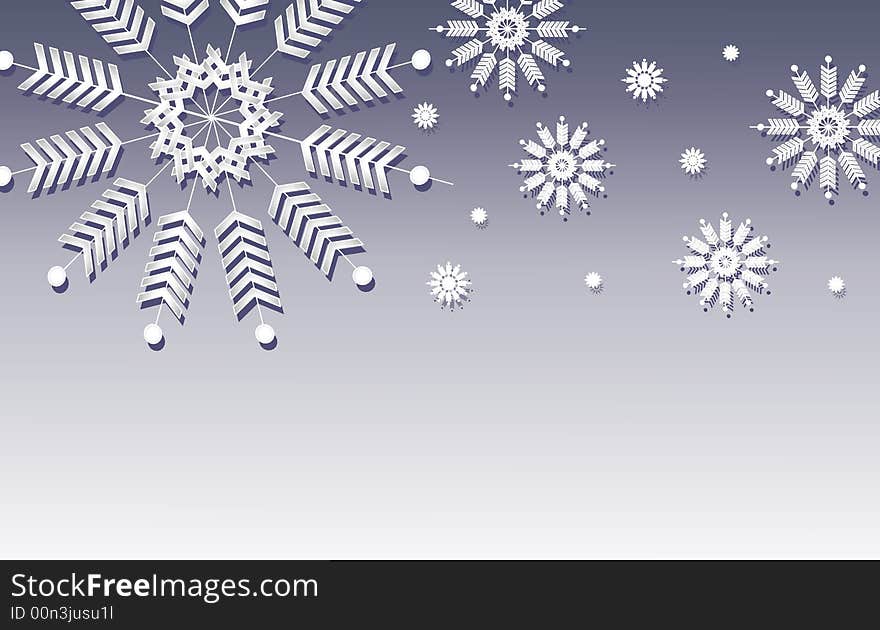 A background illustration featuring various snowflakes set against gradient blue background. A background illustration featuring various snowflakes set against gradient blue background