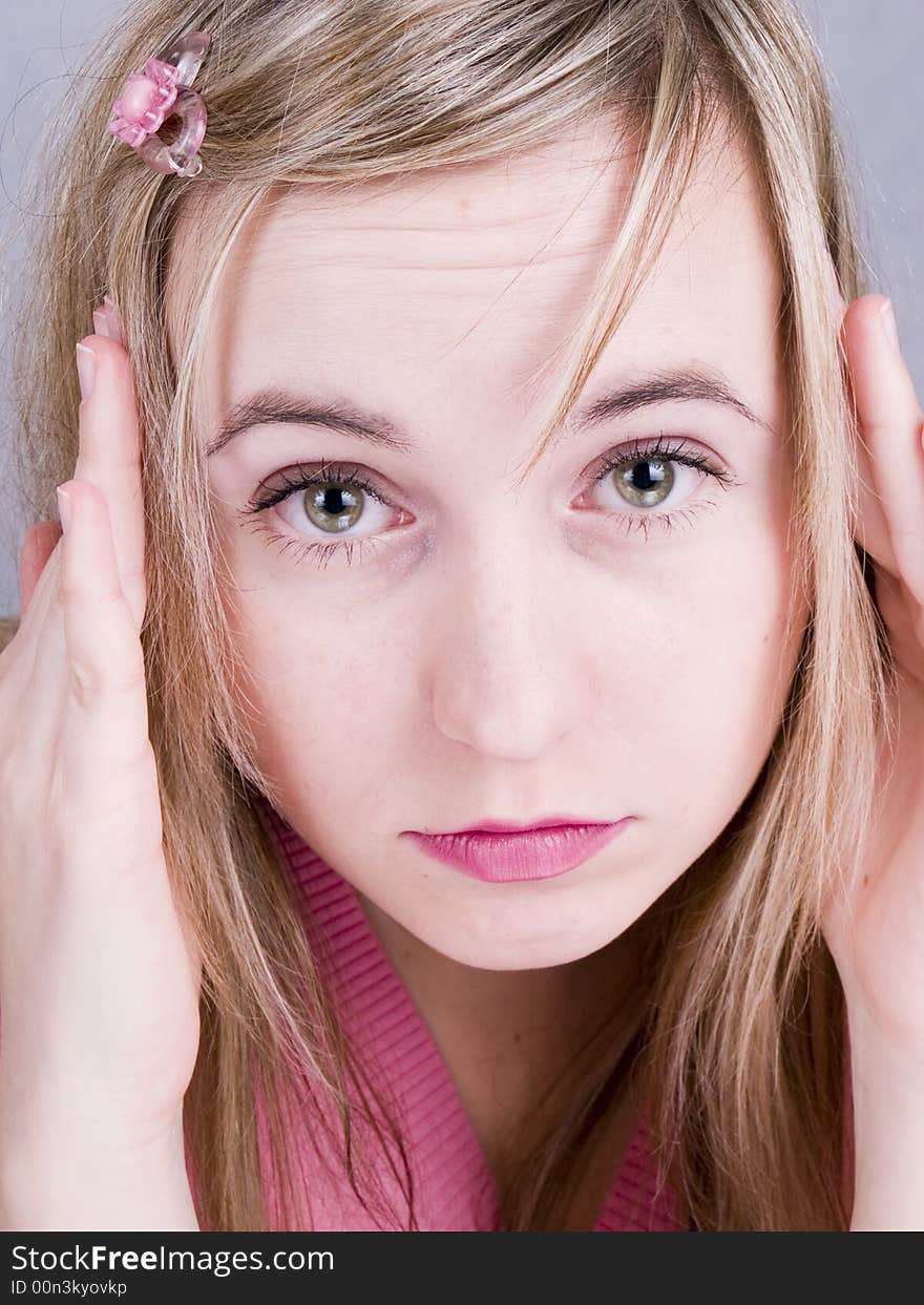 Female having a headache