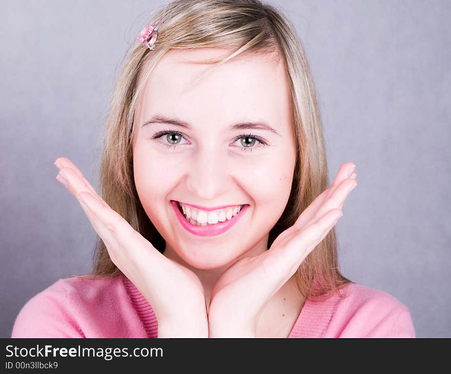 Blonde smiling girl