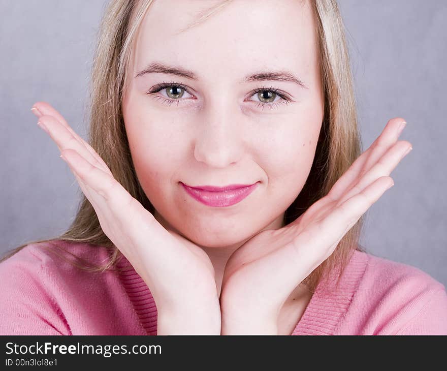 Blonde smiling girl