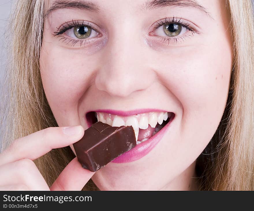 Girl Eating Chocolate