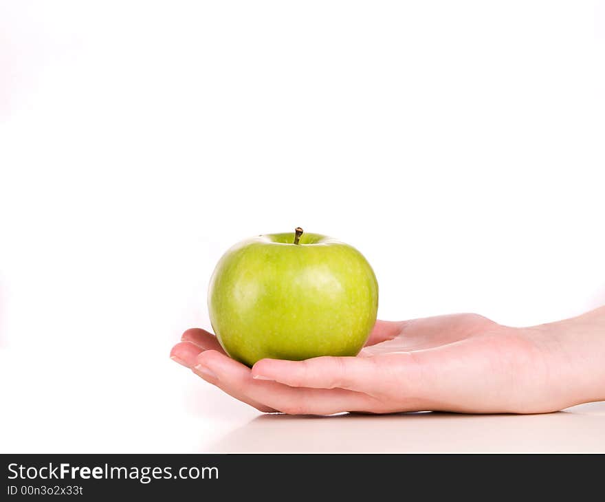 Green Apple In Hand