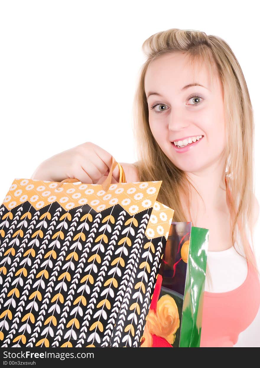 young woman out shopping