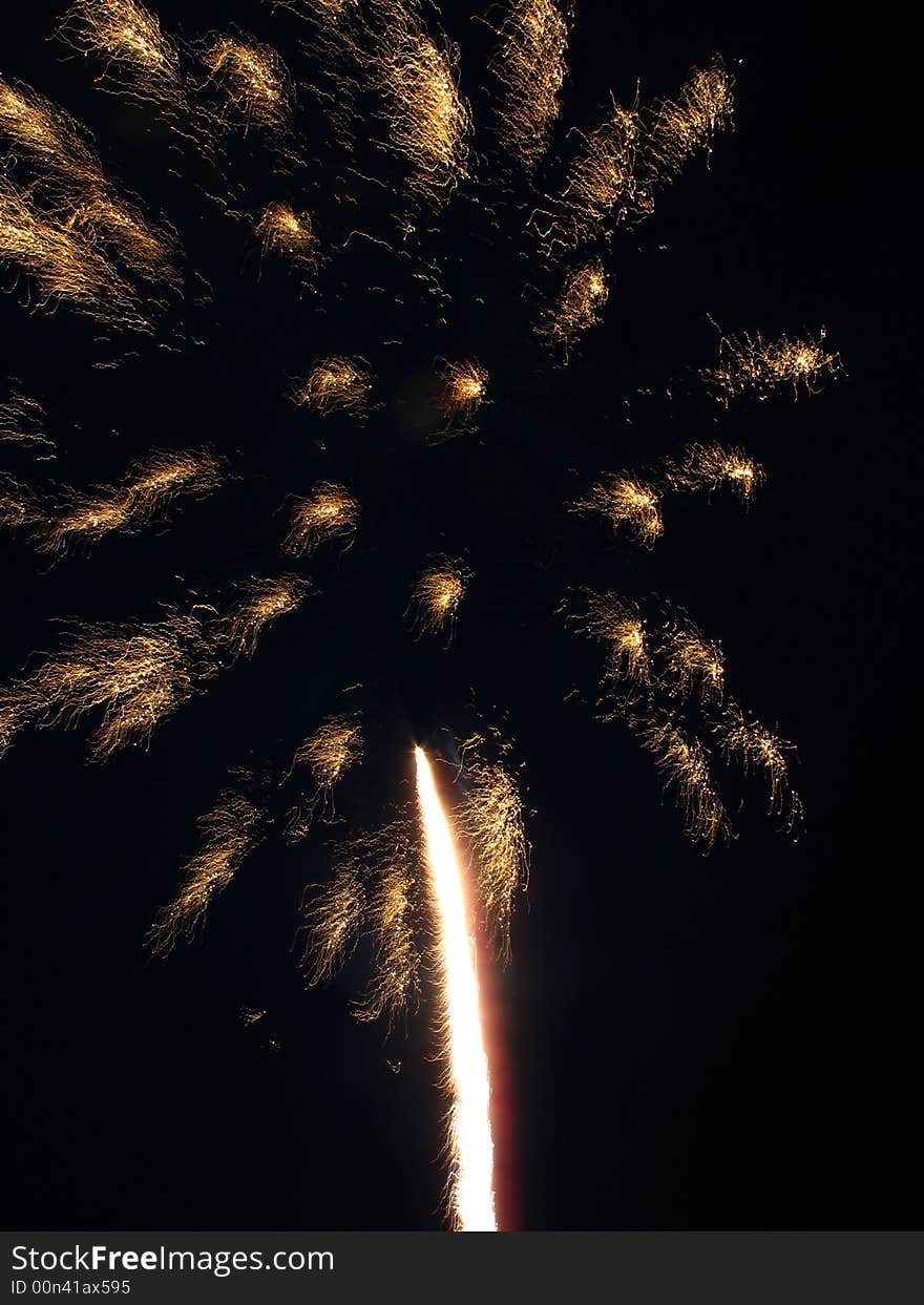 Beautiful fireworks with a crisp black background.