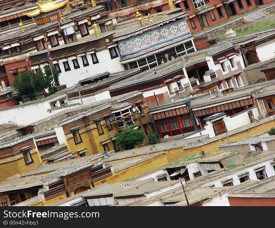 A part view of a tibetan temple ( Labuleng temple in Qinghai, china)