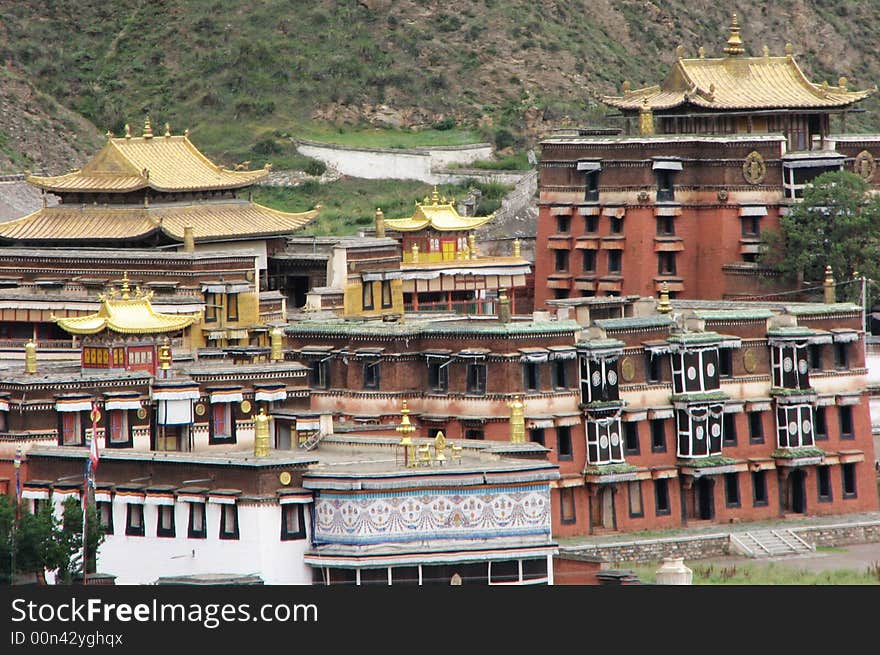 A part view of a tibetan temple ( Labuleng temple in Qinghai, china)