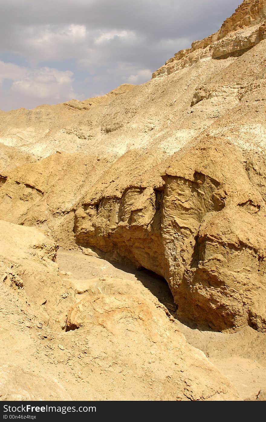 Hiking in Arava desert, Israel, stones and sky. Hiking in Arava desert, Israel, stones and sky