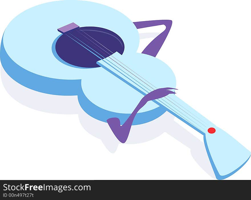 Illustraton of Violin on  white background.