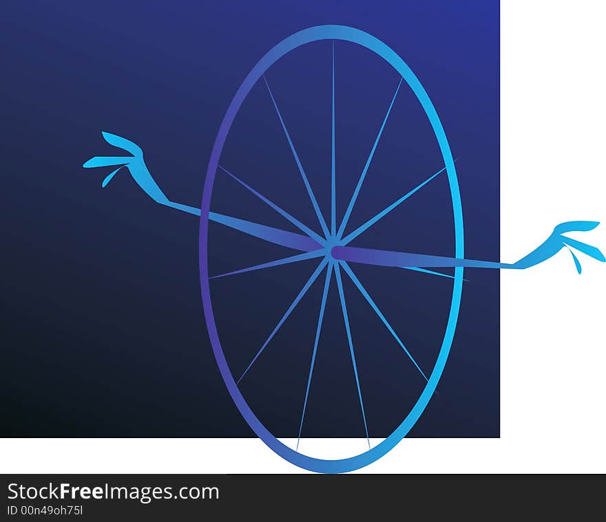 Wheel in a dark blue background.