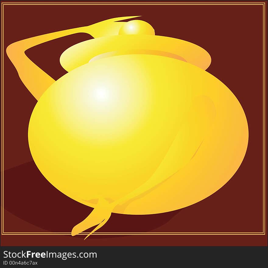 A pot in a brown background.