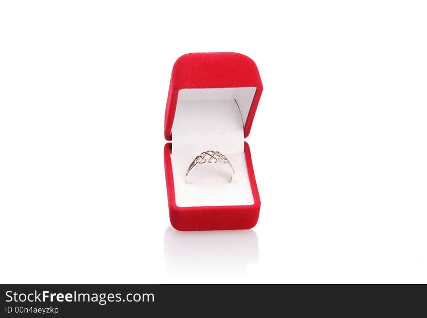 Wedding rings in a red box