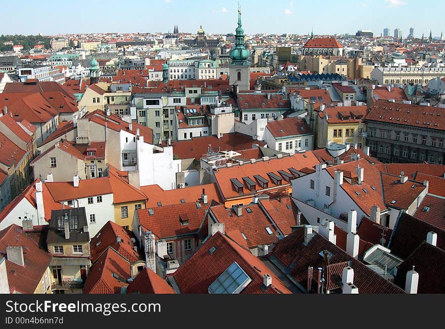 View of Prague old' s houses. View of Prague old' s houses