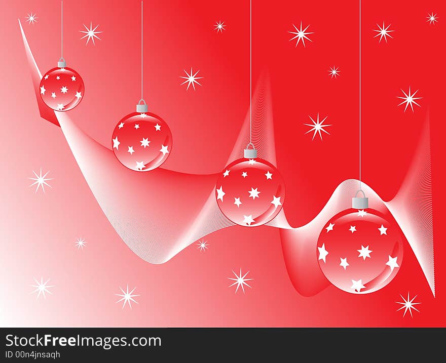 Illustrations of Christmas decorations, red