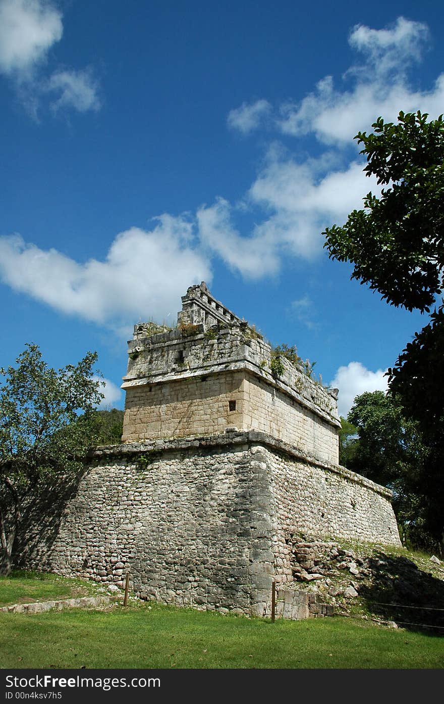 Ancient Mayan Fortress and Rampartsi n the Yucatan