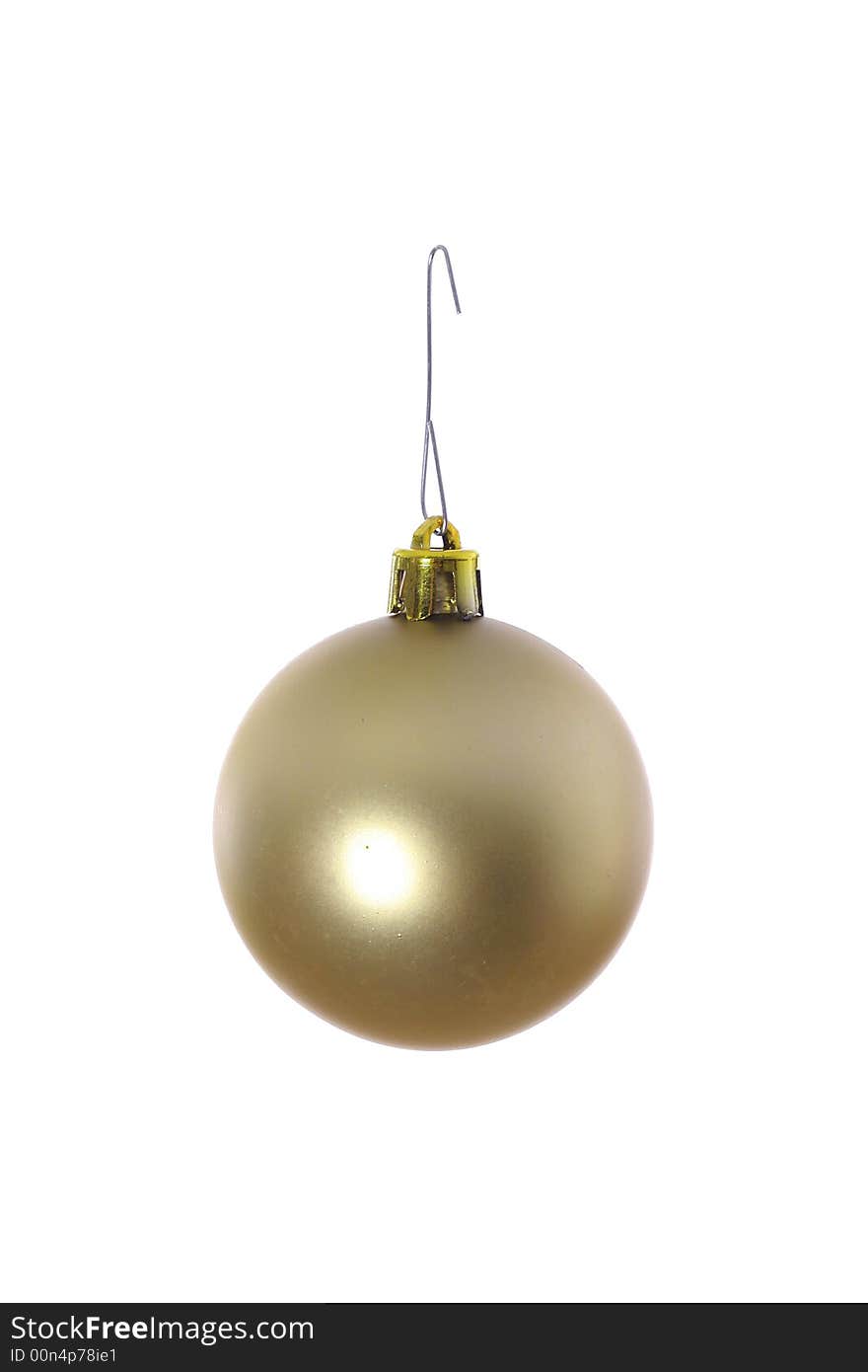 Shot of a Gold Christmas ornament