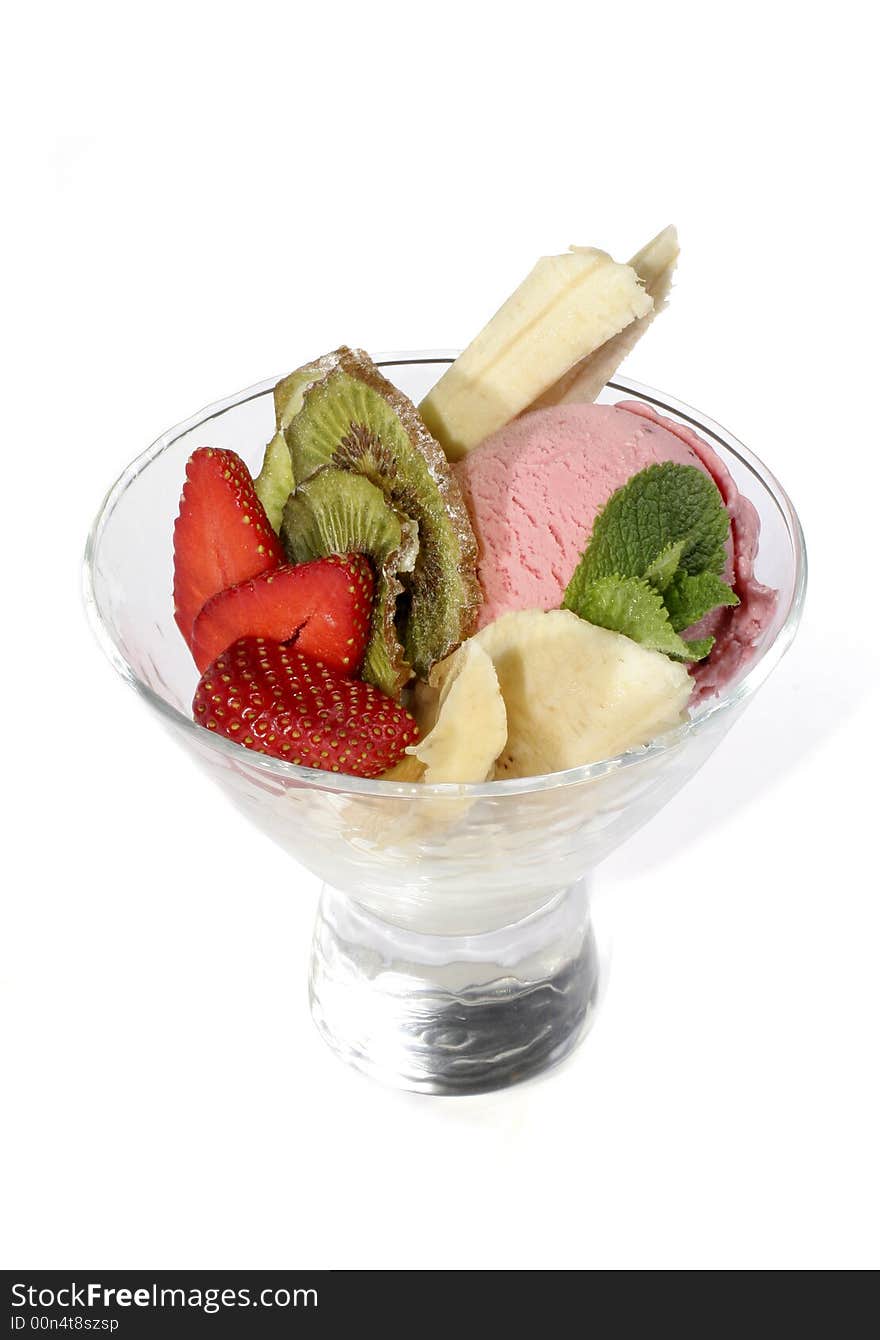 Ice-cream with fruits